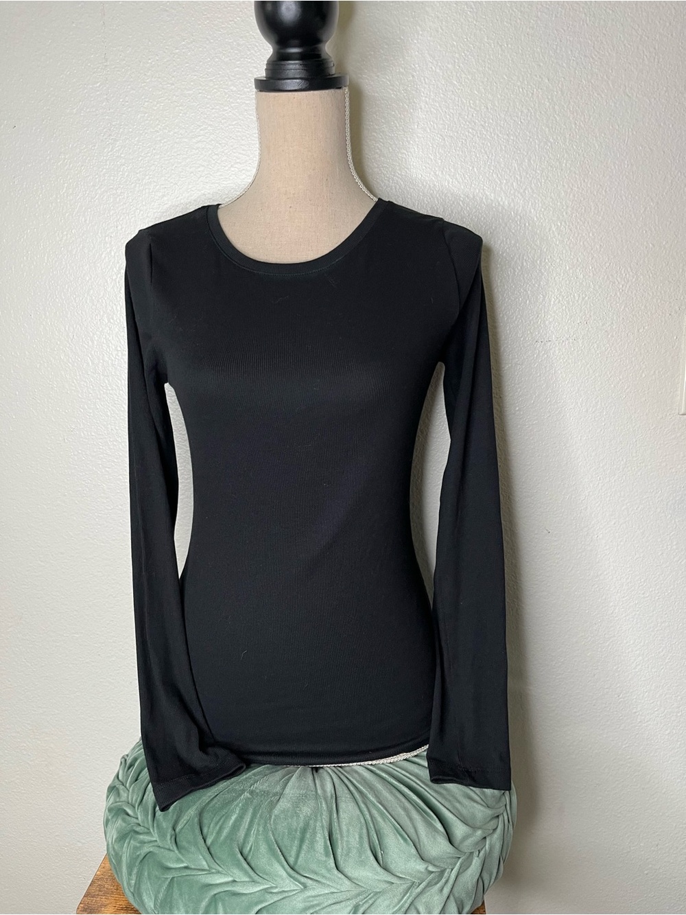 a new day Black Long-Sleeve Crewneck Top